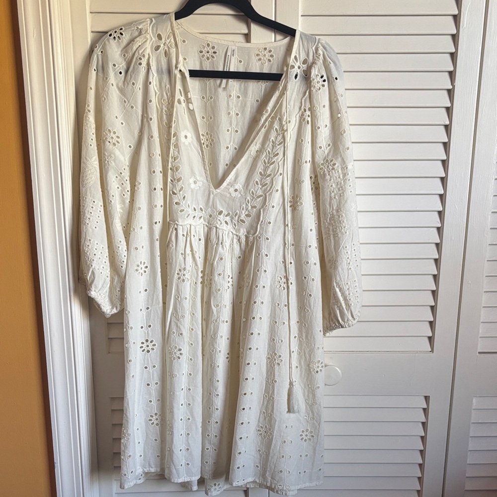 Anthropologie Cream Mini Dress